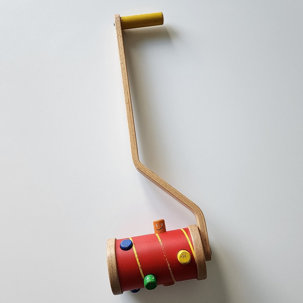 Brio Vintage Wooden Push Along Roller Toy Toddler Kid Noise Maker Chime Roller